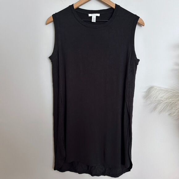 Daily Ritual Tops - Daily Ritual Black Side Slit Tank